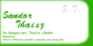 sandor thaisz business card